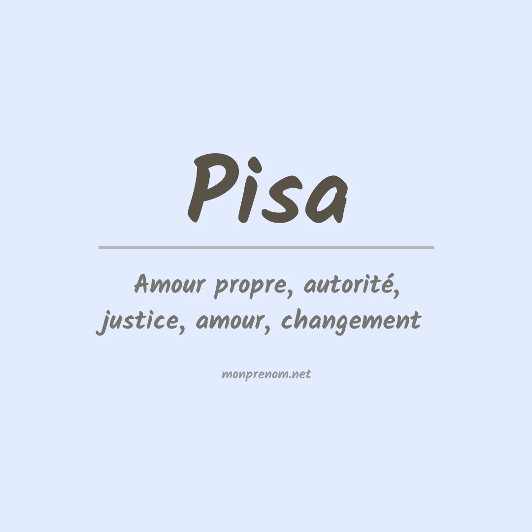 Signification du Prénom Pisa