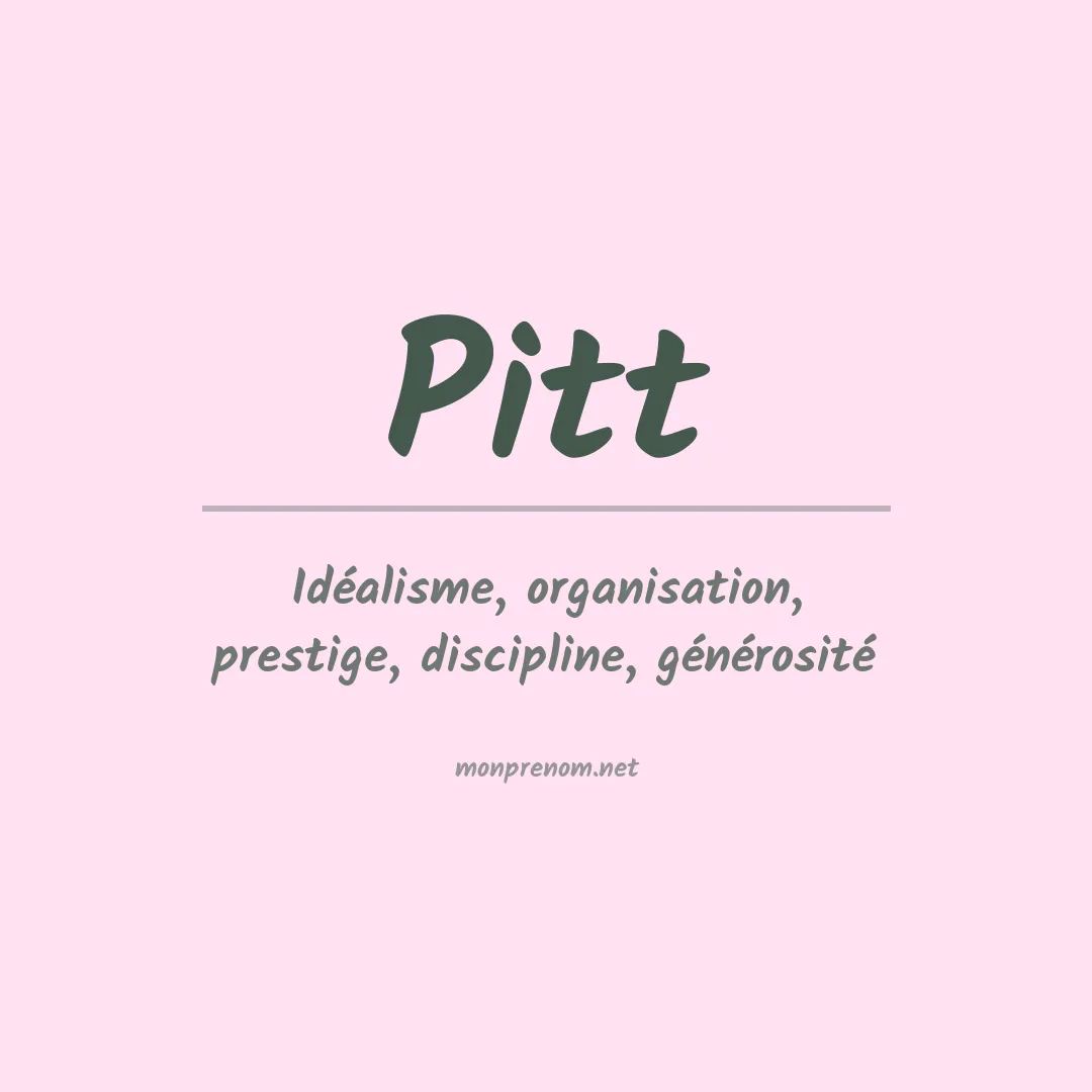 Signification du Prénom Pitt