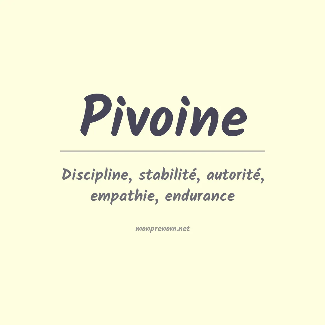 Signification du Prénom Pivoine Signification du Prénom Pivoine