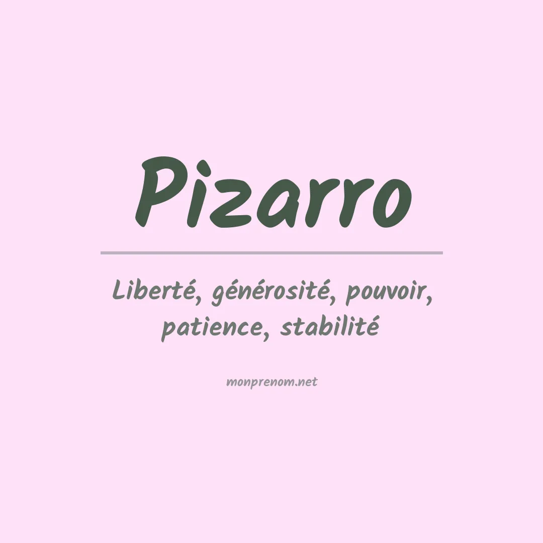 Signification du Prénom Pizarro