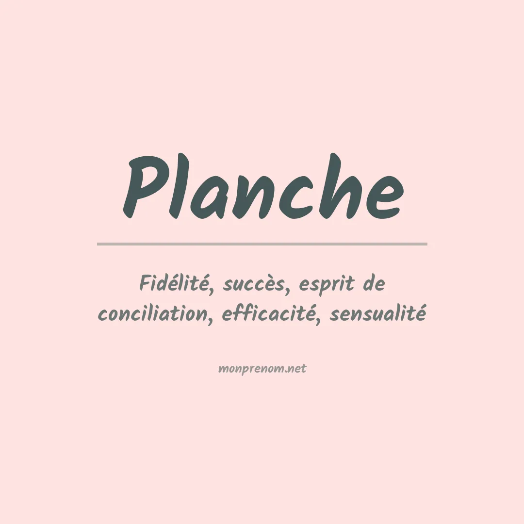 Signification du Prénom Planche