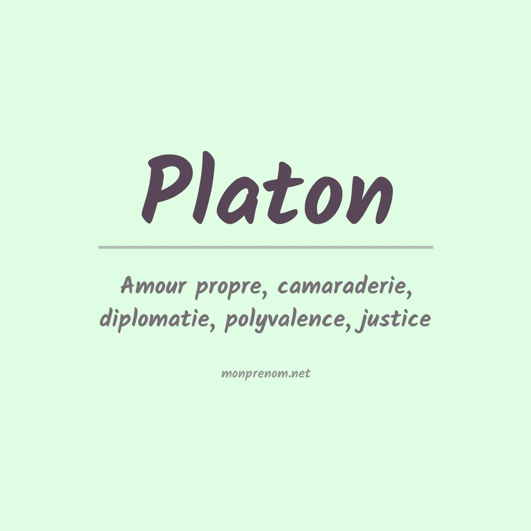 Signification du Prénom Platon