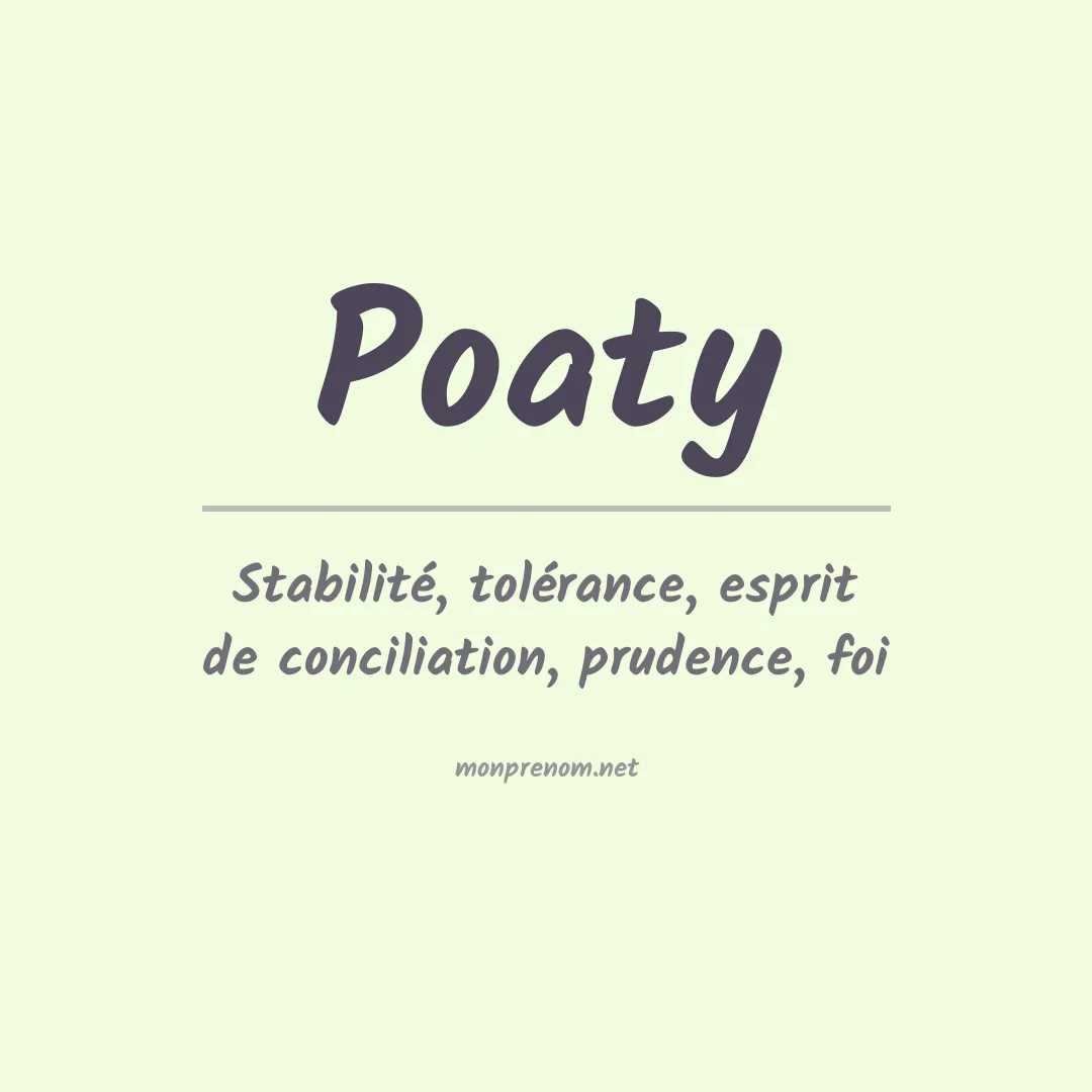 Signification du Prénom Poaty Signification du Prénom Poaty