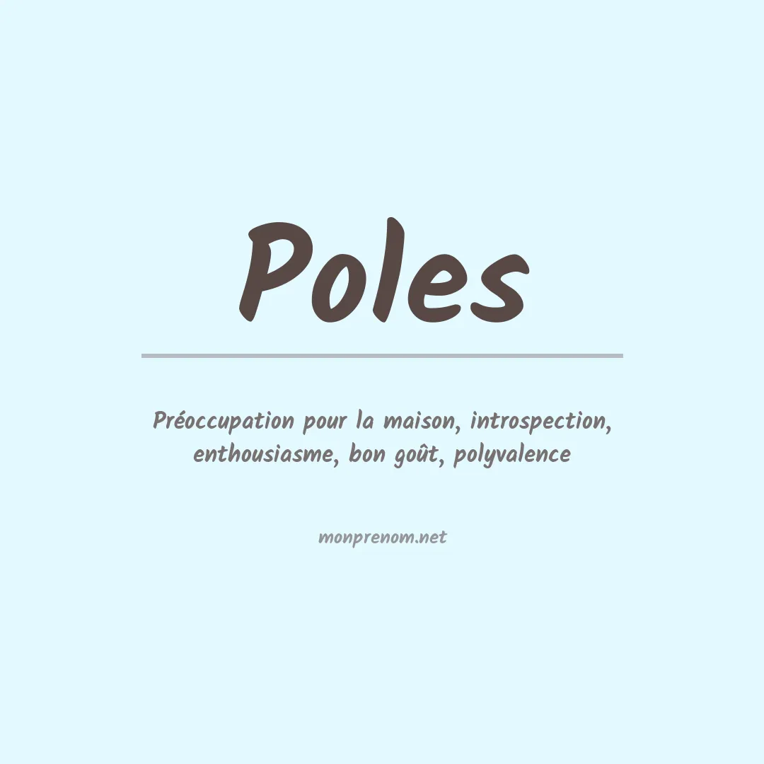 Signification du Prénom Poles