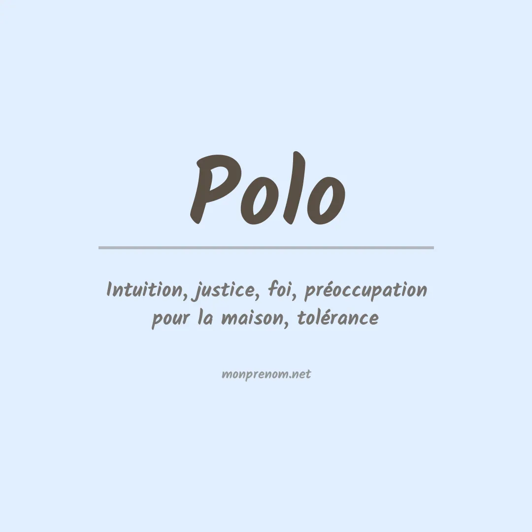 Signification du Prénom Polo