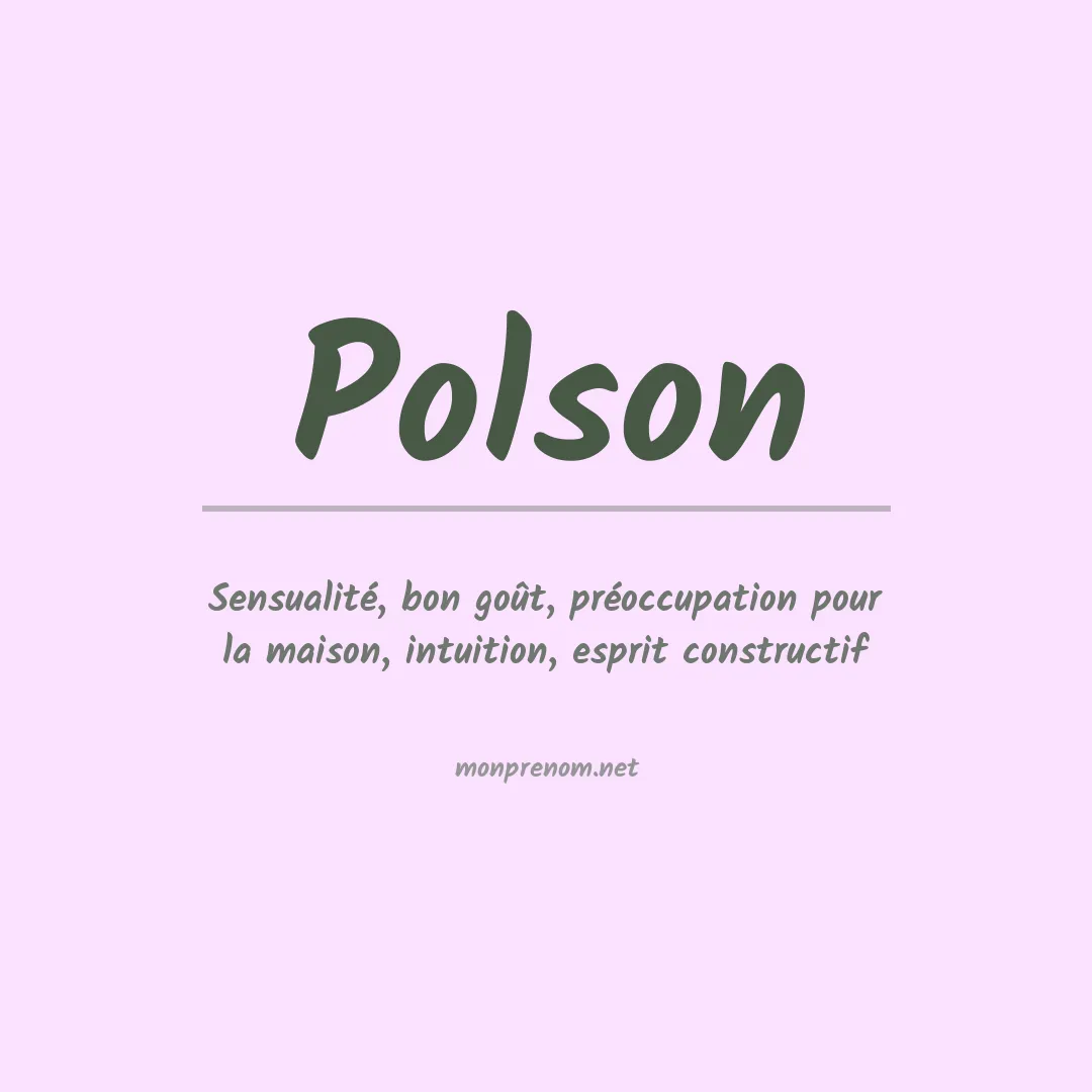Signification du Prénom Polson