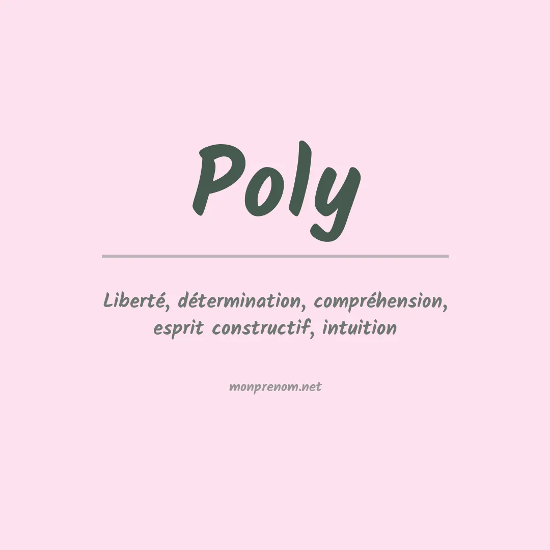 Signification du Prénom Poly