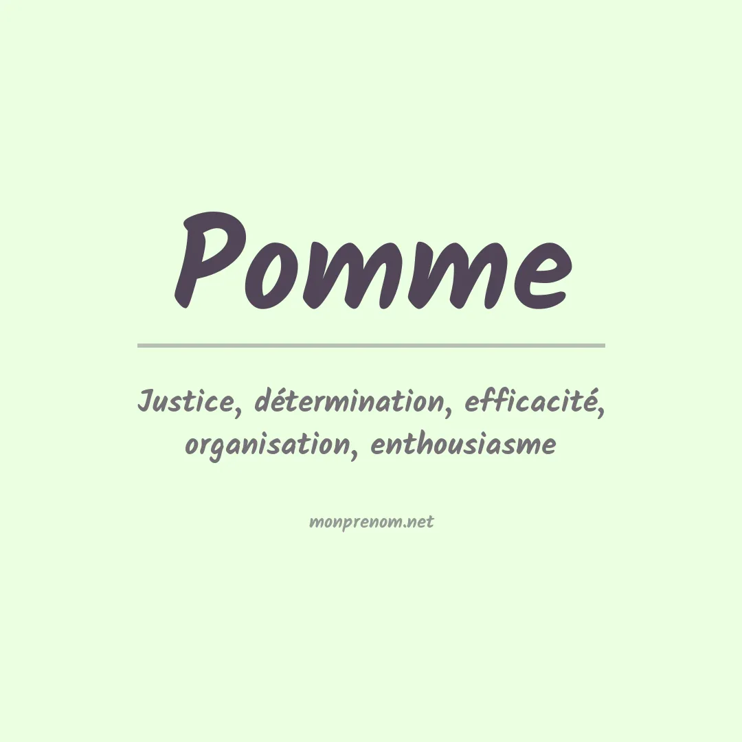 Signification du Prénom Pomme