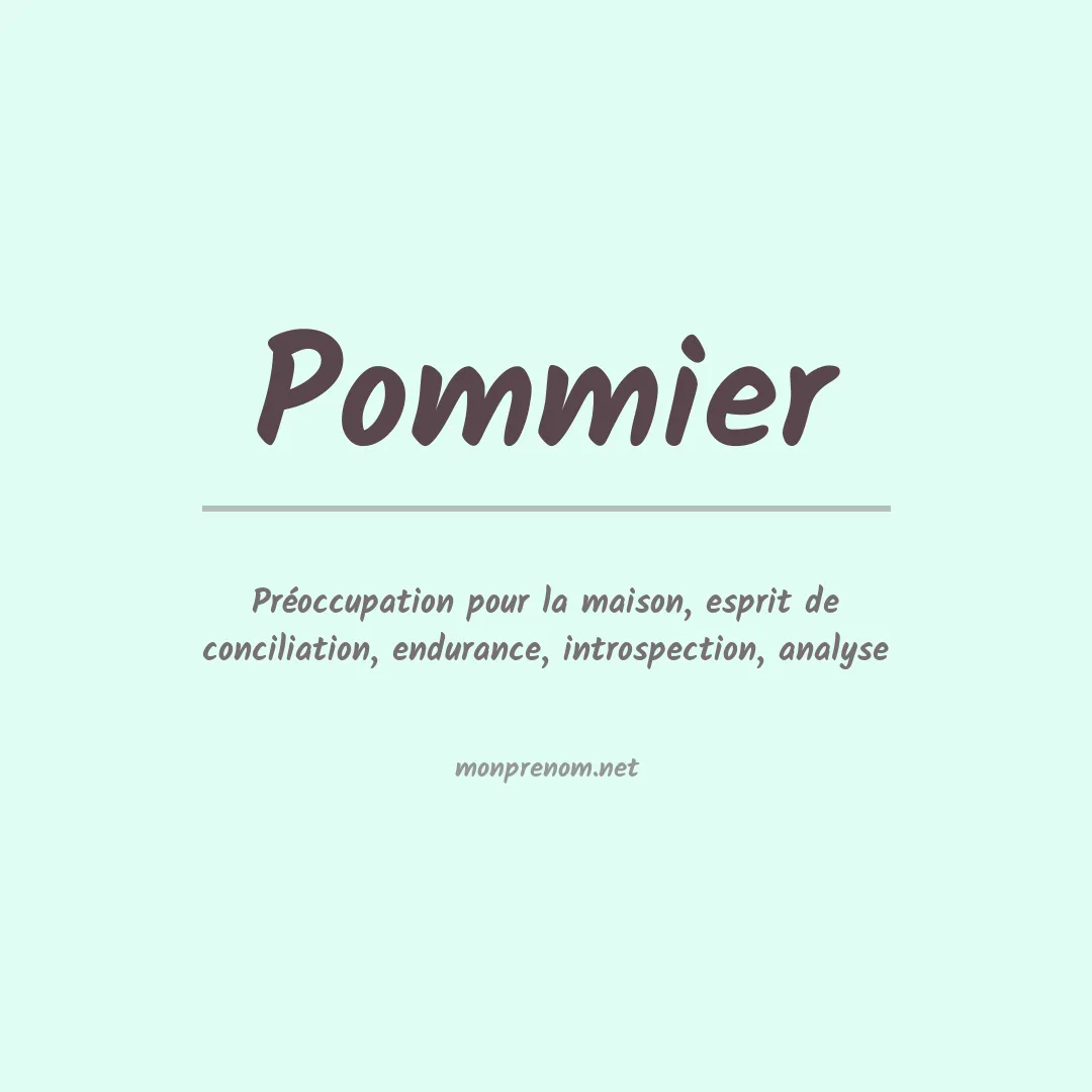 Signification du Prénom Pommier