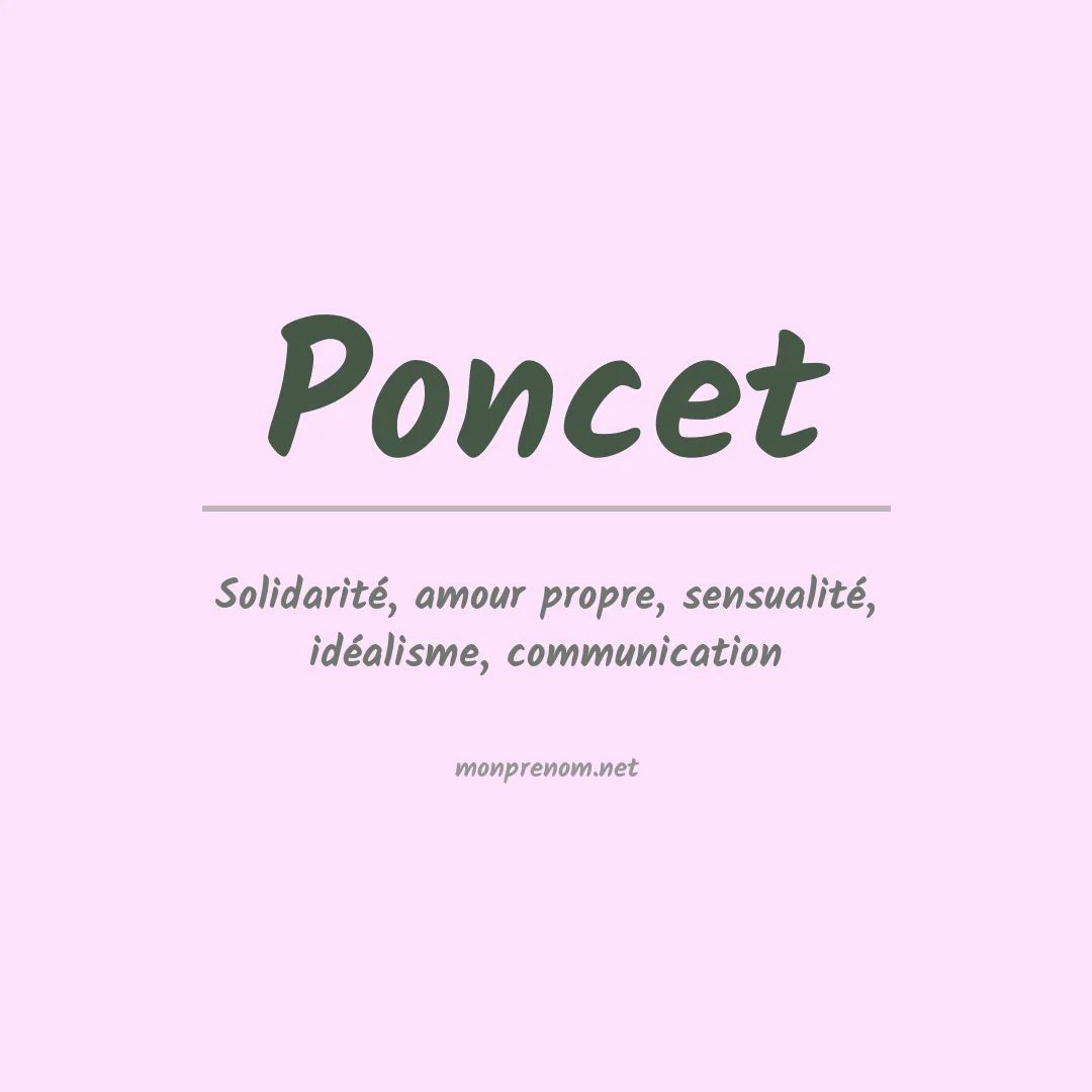 Signification du Prénom Poncet Signification du Prénom Poncet