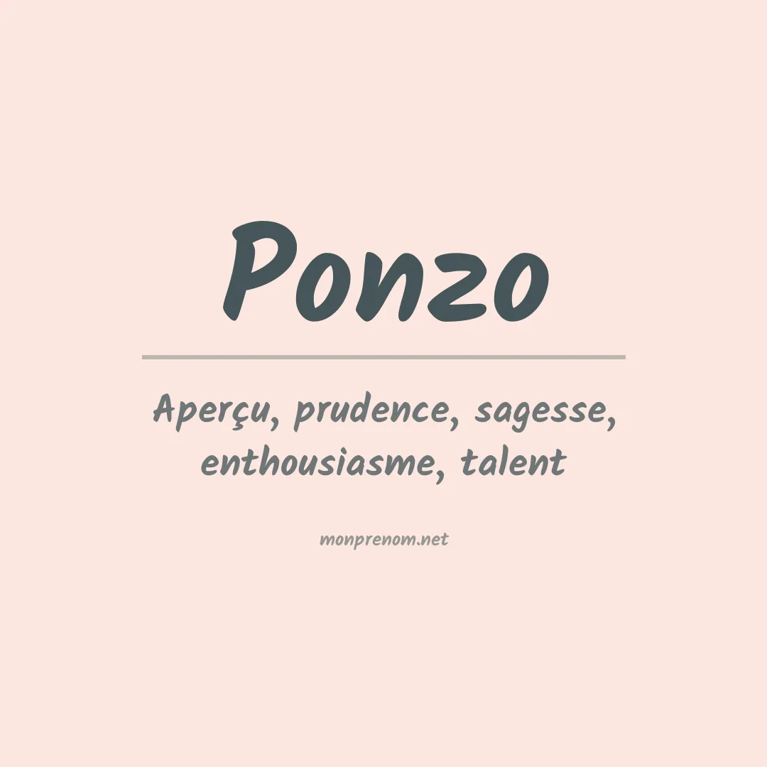 Signification du Prénom Ponzo