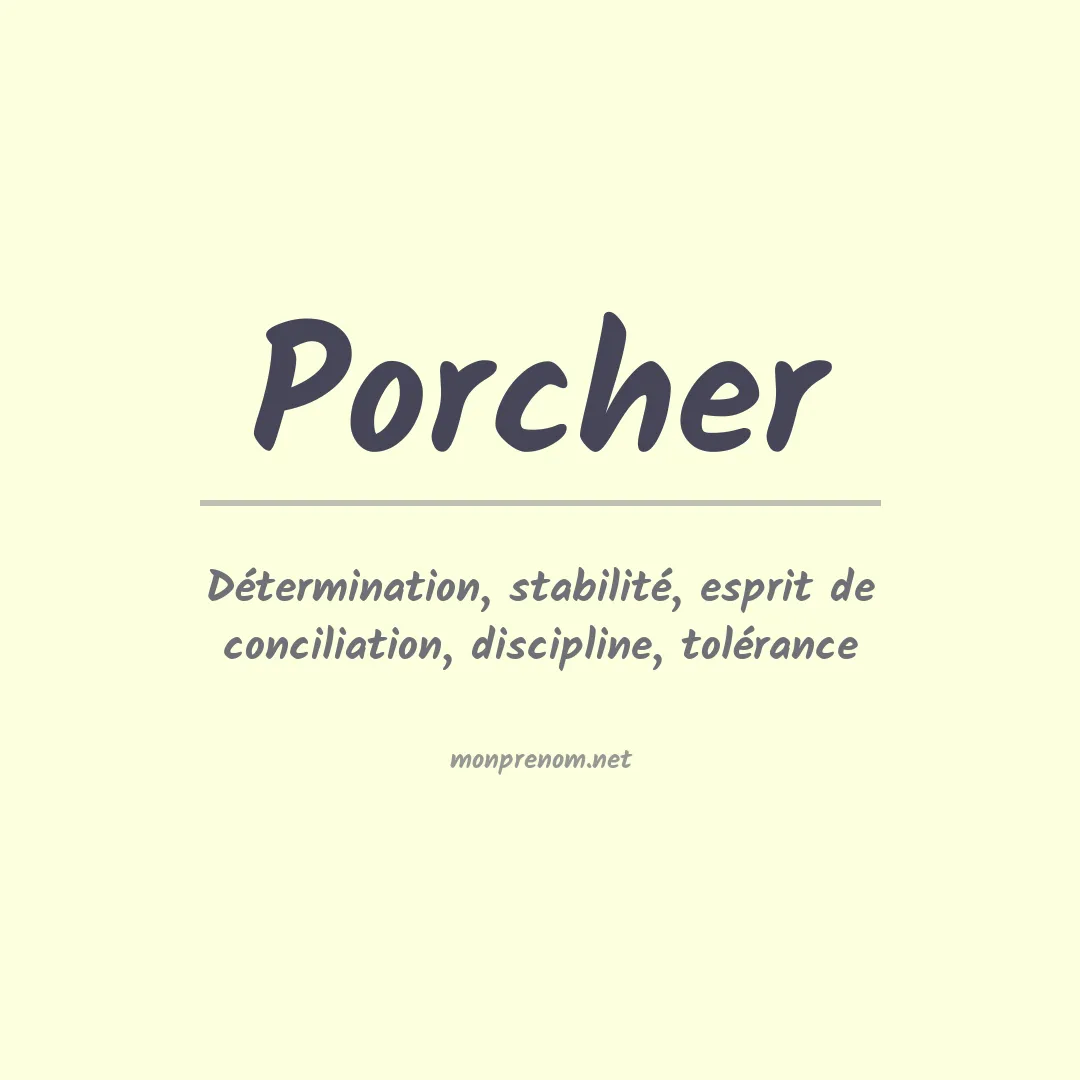 Signification du Prénom Porcher