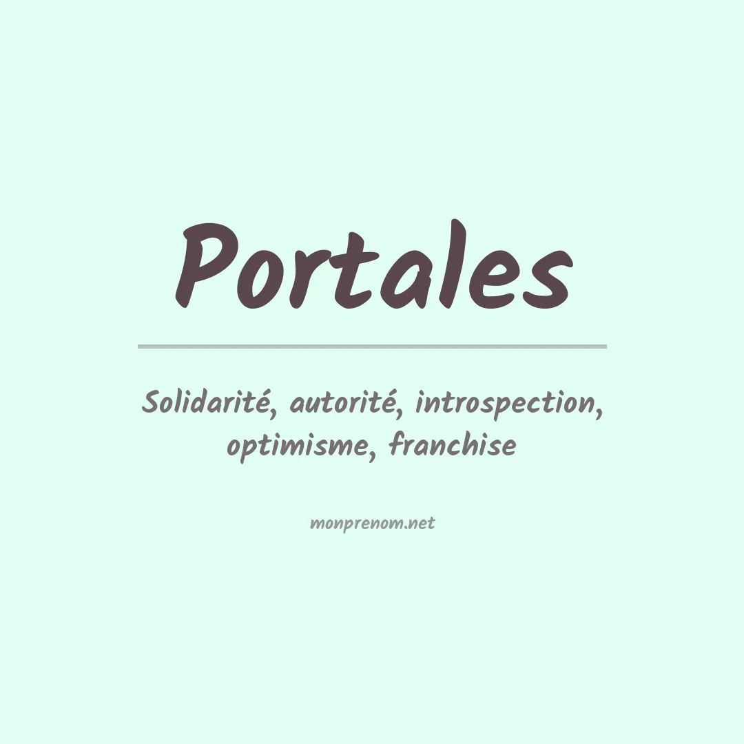 Signification du Prénom Portales