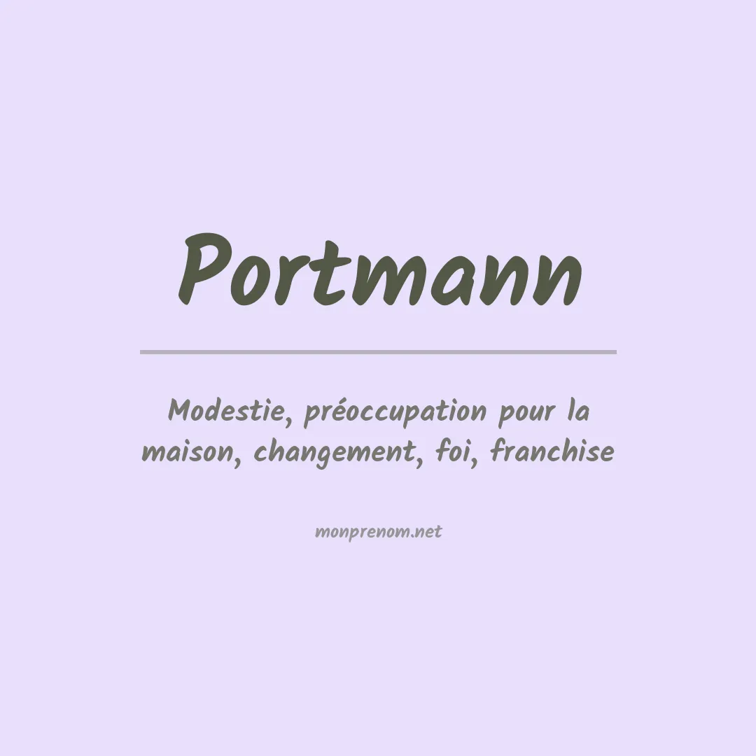 Signification du Prénom Portmann