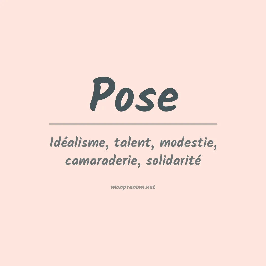 Signification du Prénom Pose Signification du Prénom Pose