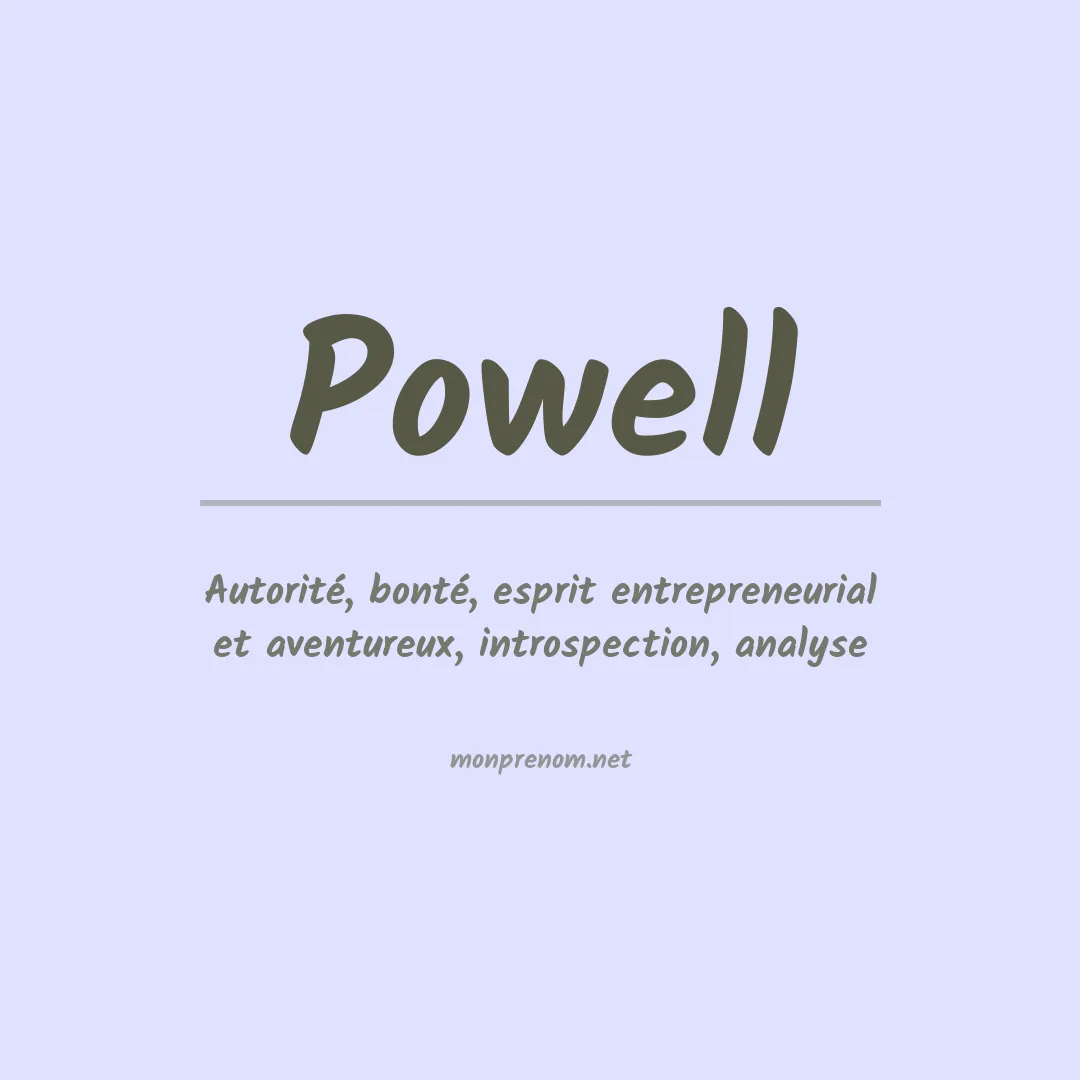 Signification du Prénom Powell