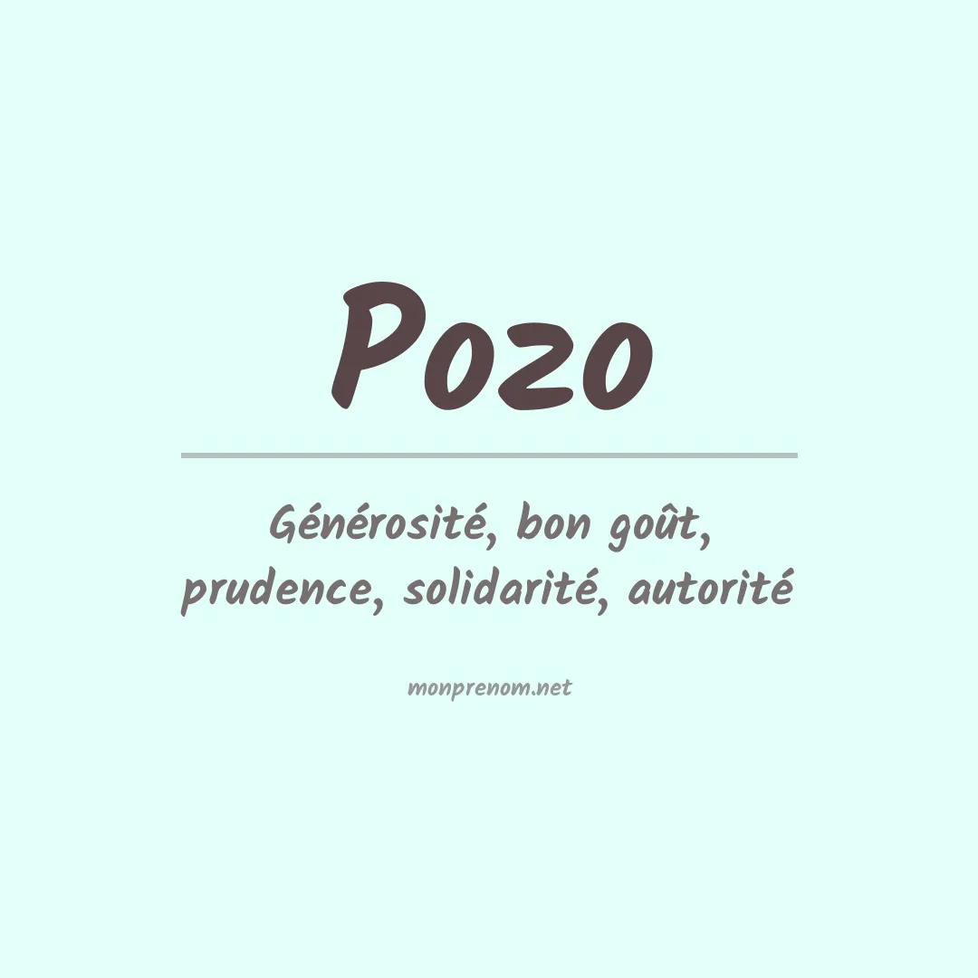 Signification du Prénom Pozo