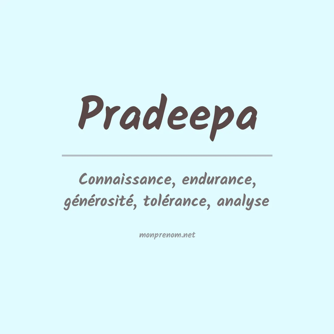 Signification du Prénom Pradeepa