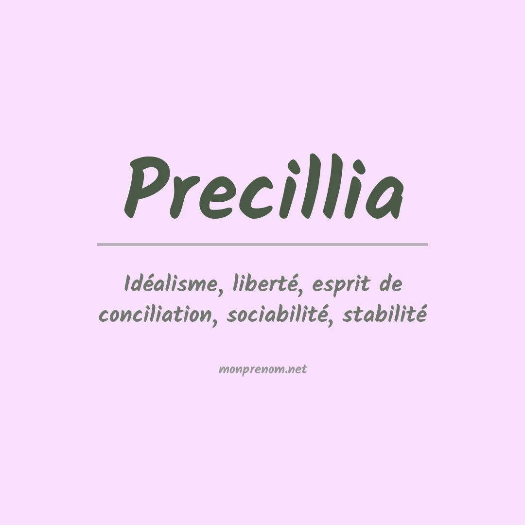Signification du Prénom Precillia Signification du Prénom Precillia