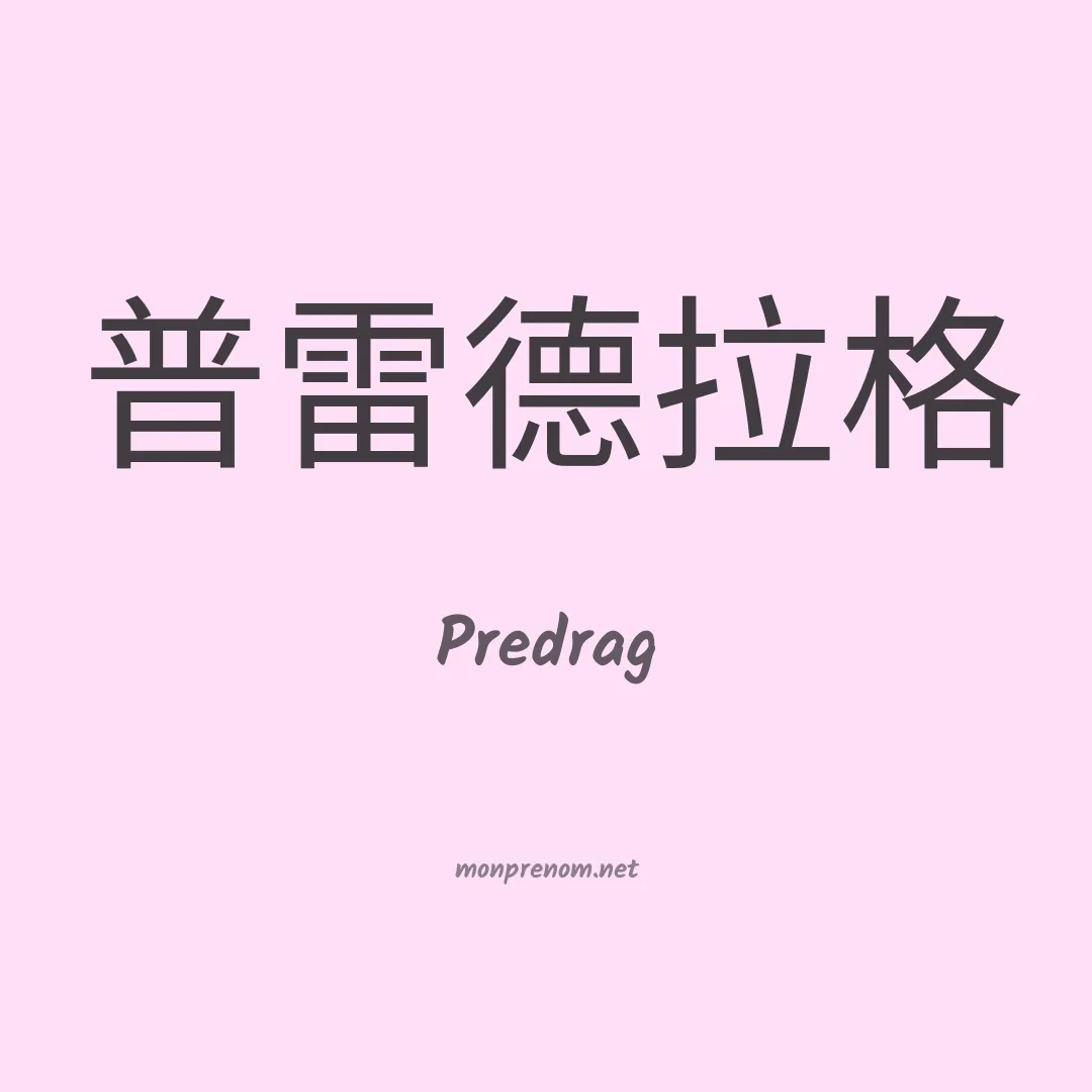 Predrag en chino