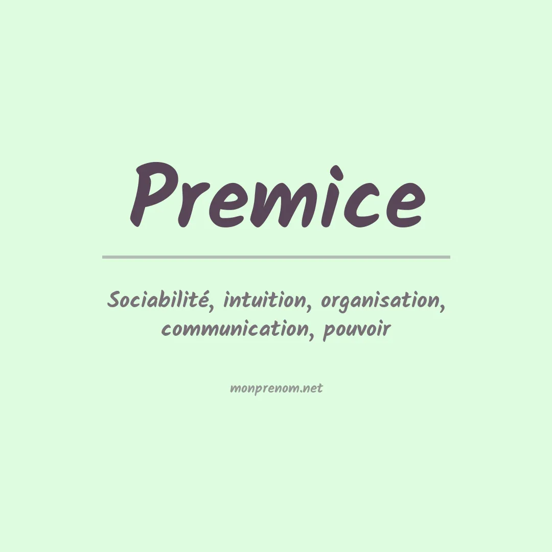 Signification du Prénom Premice Signification du Prénom Premice