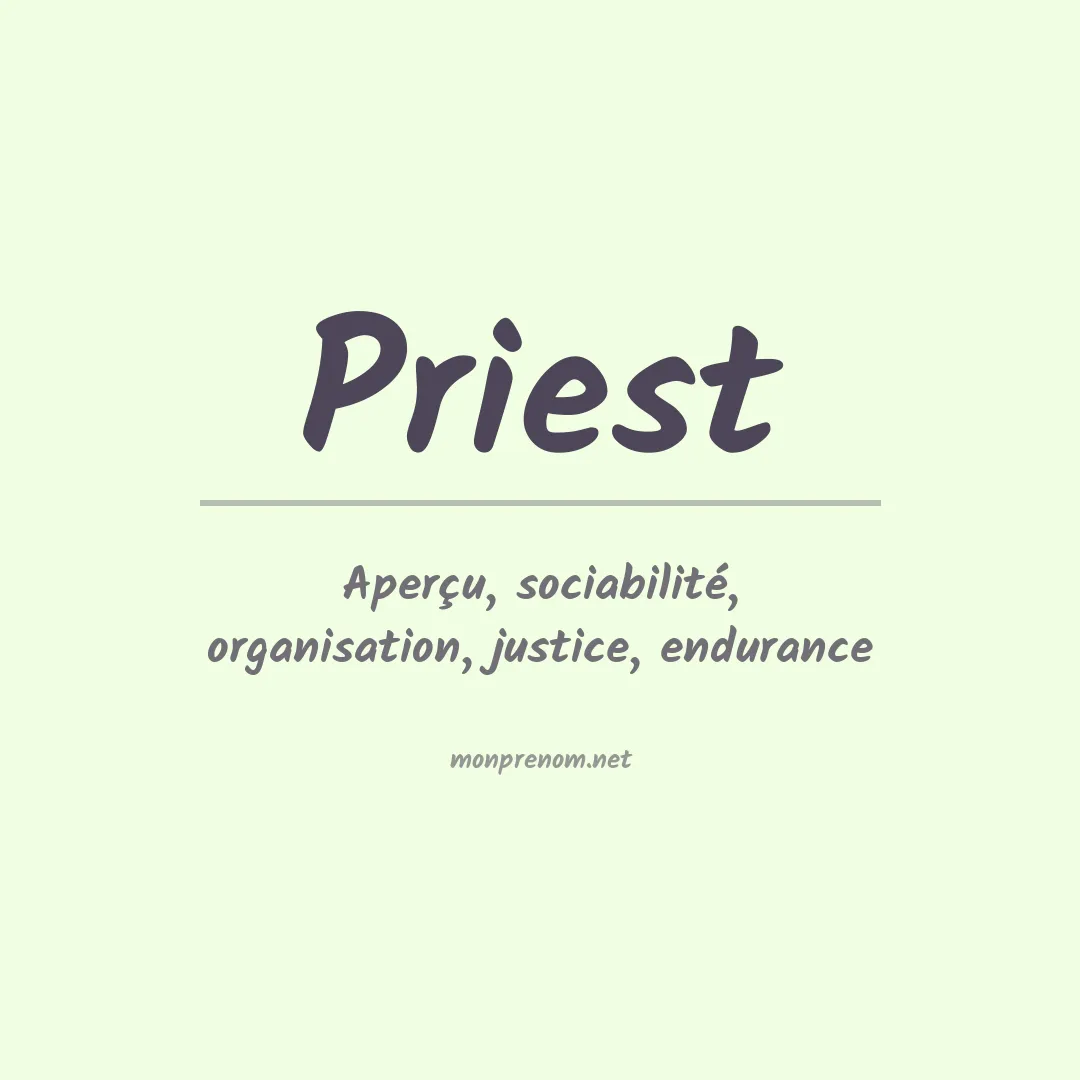 Signification du Prénom Priest