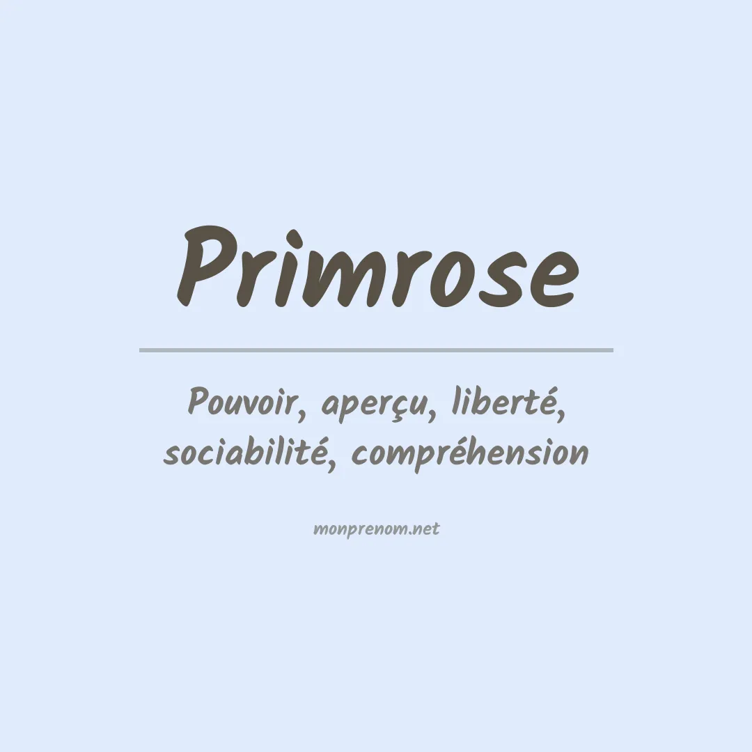 Signification du Prénom Primrose