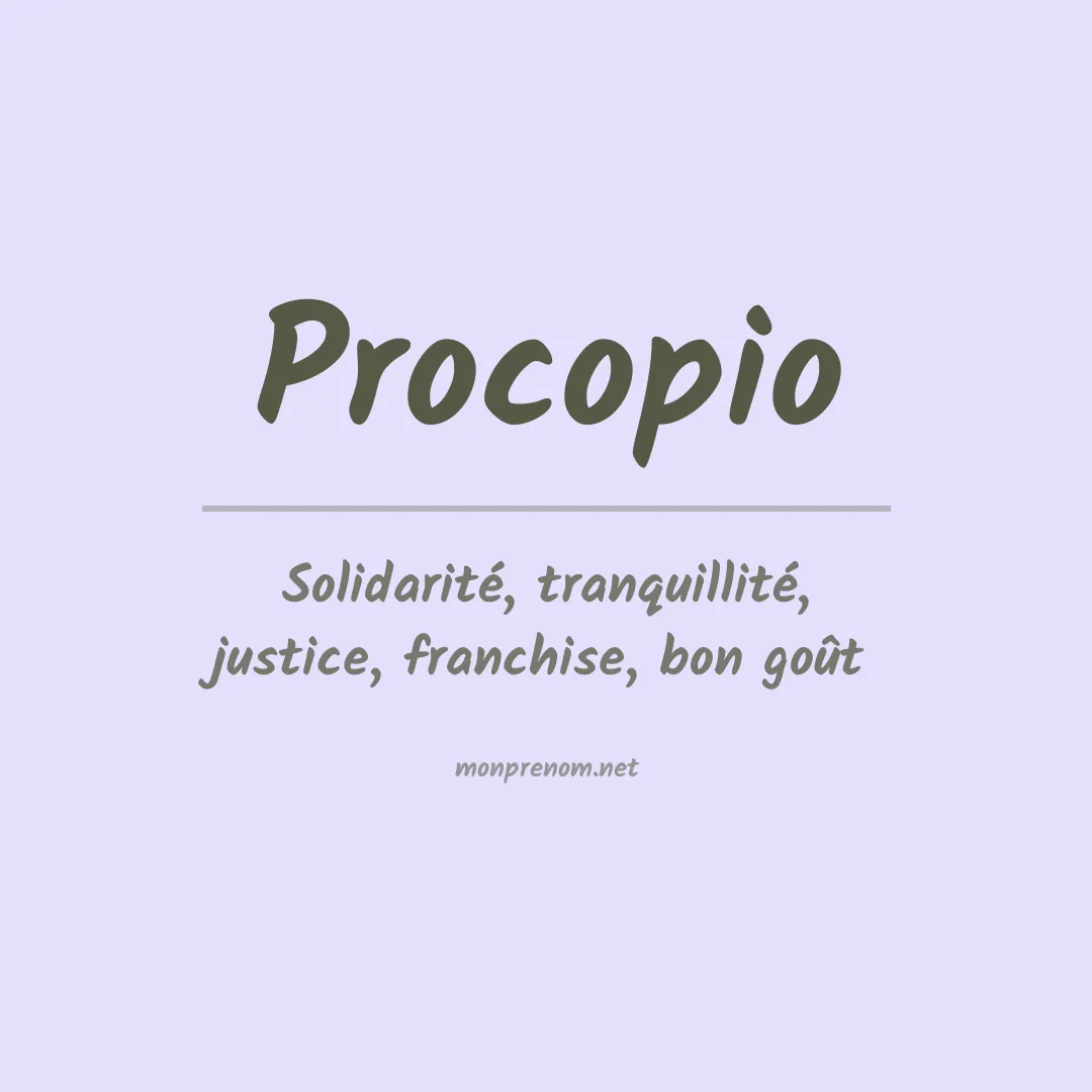 Signification du Prénom Procopio