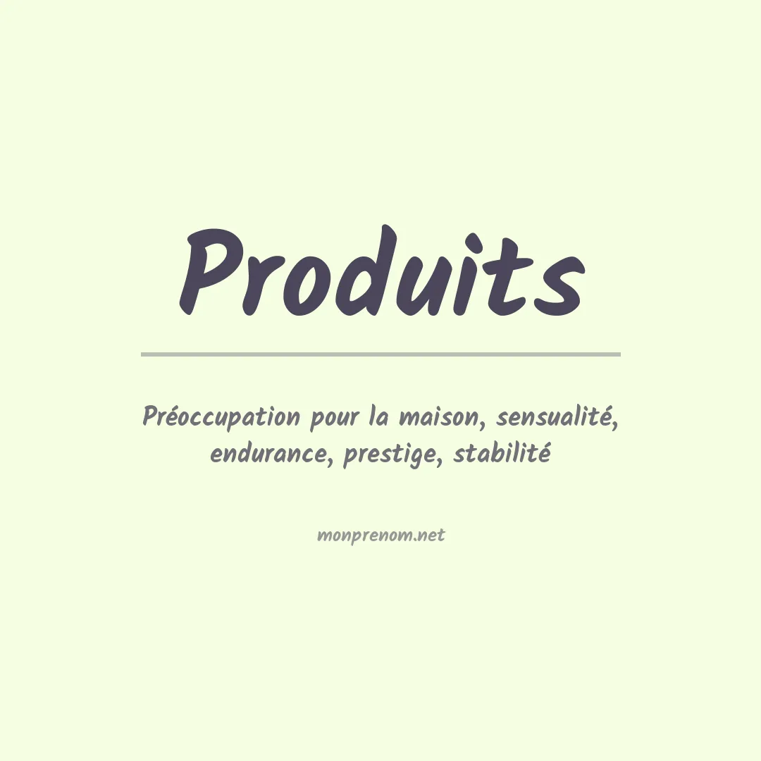 Signification du Prénom Produits