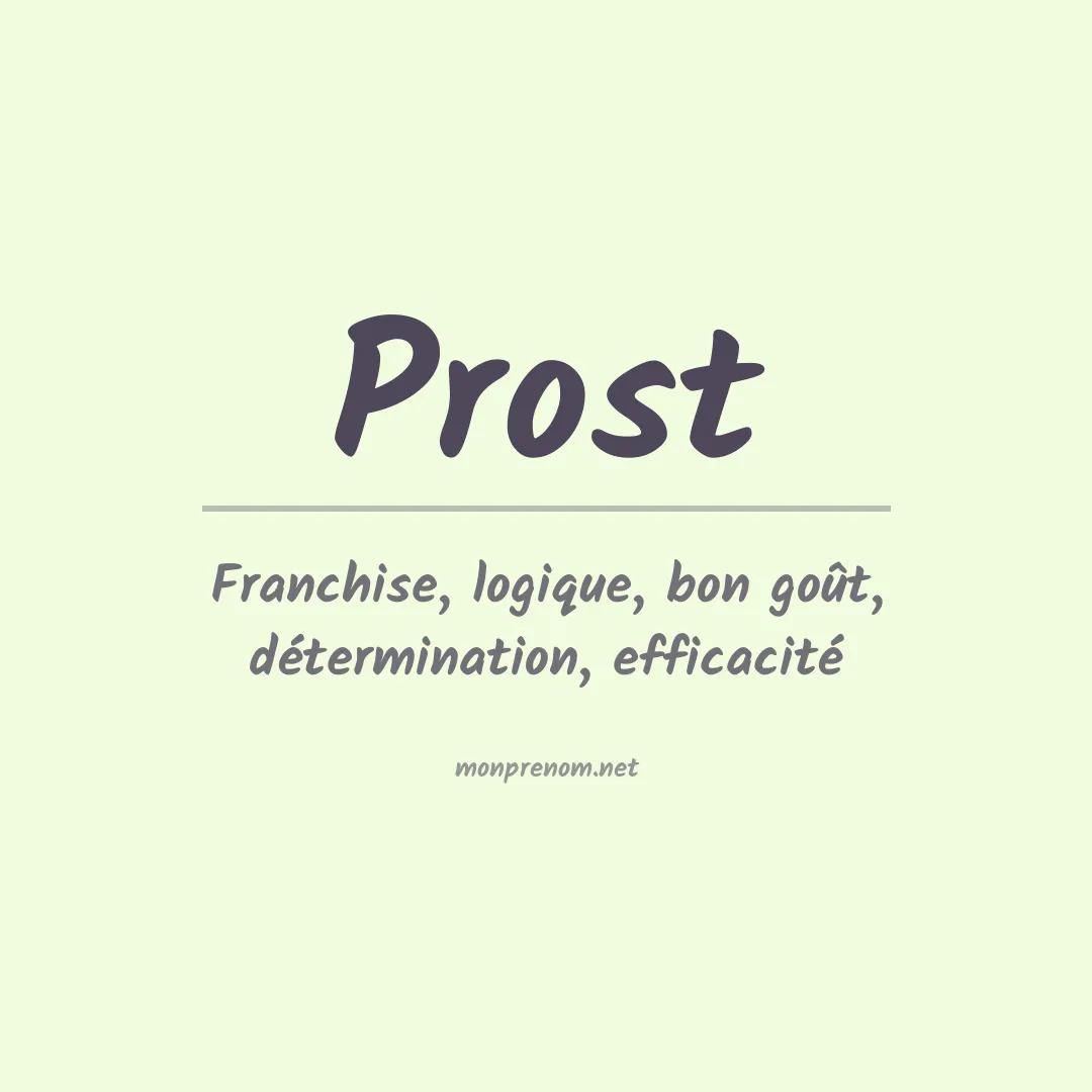 Signification du Prénom Prost