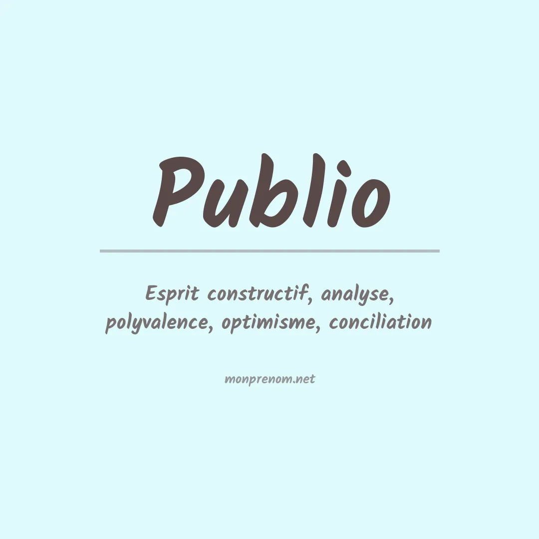 Signification du Prénom Publio