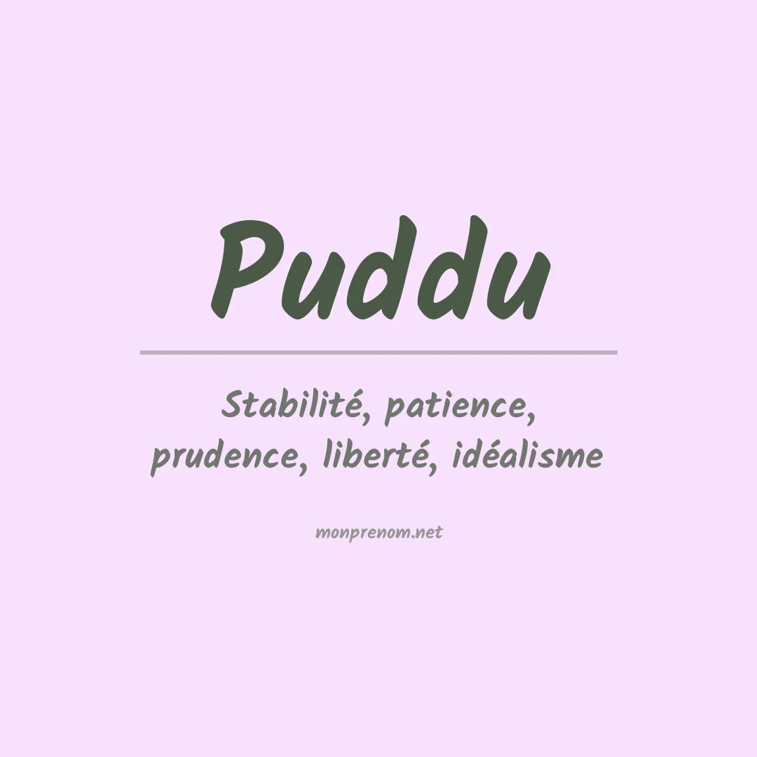 Signification du Prénom Puddu Signification du Prénom Puddu