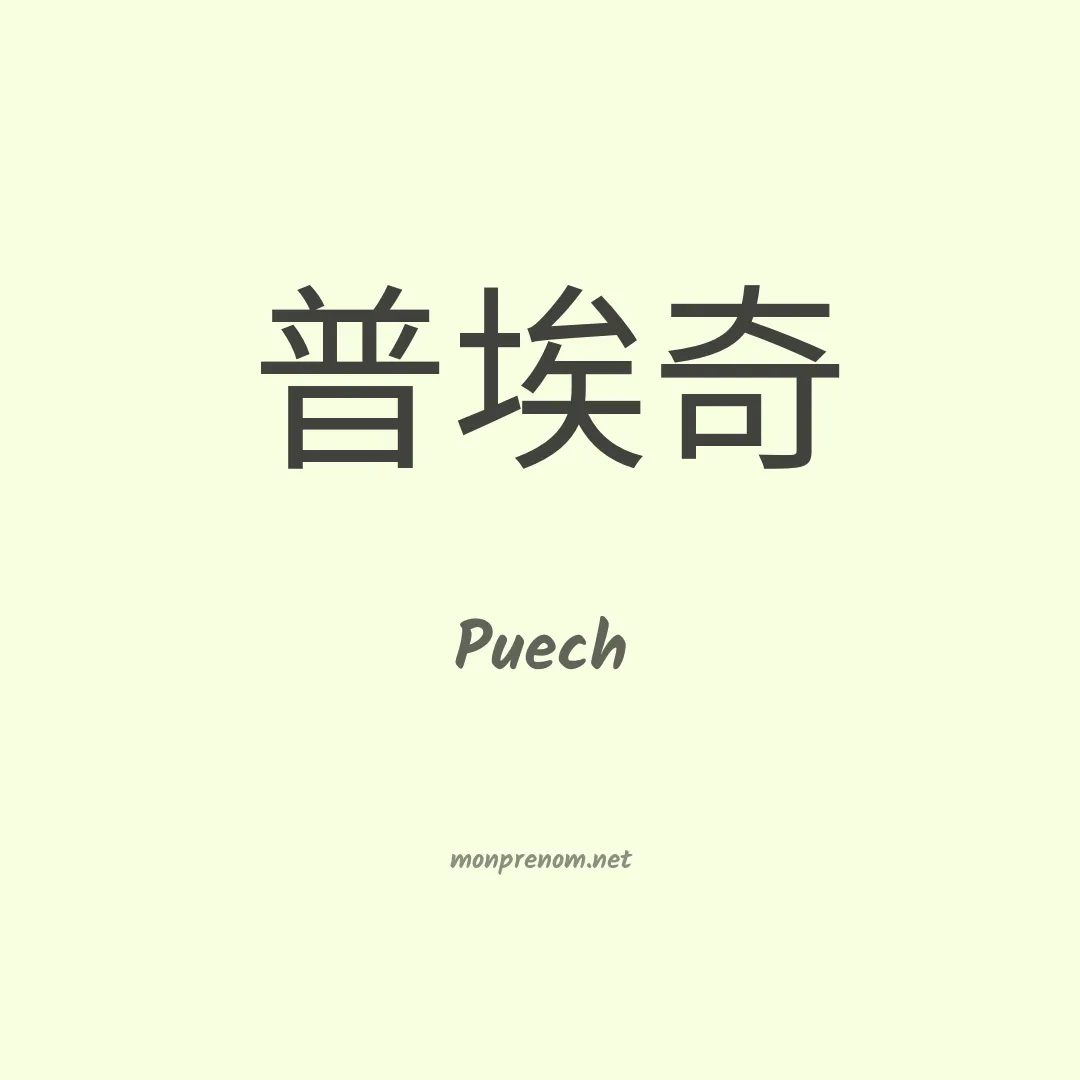 Puech en chino