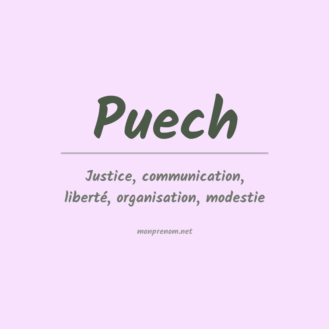 Signification du Prénom Puech Signification du Prénom Puech