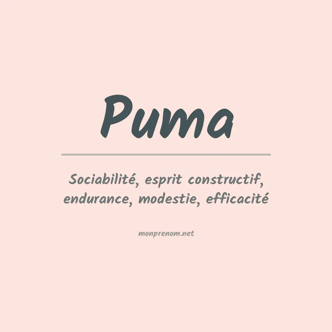 Signification du Prénom Puma