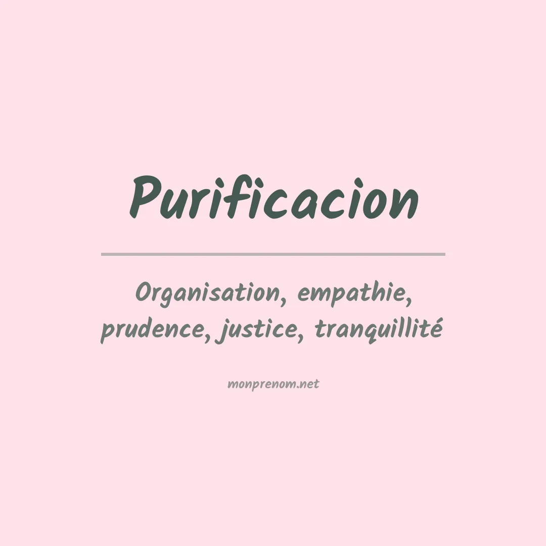 Signification du Prénom Purificacion