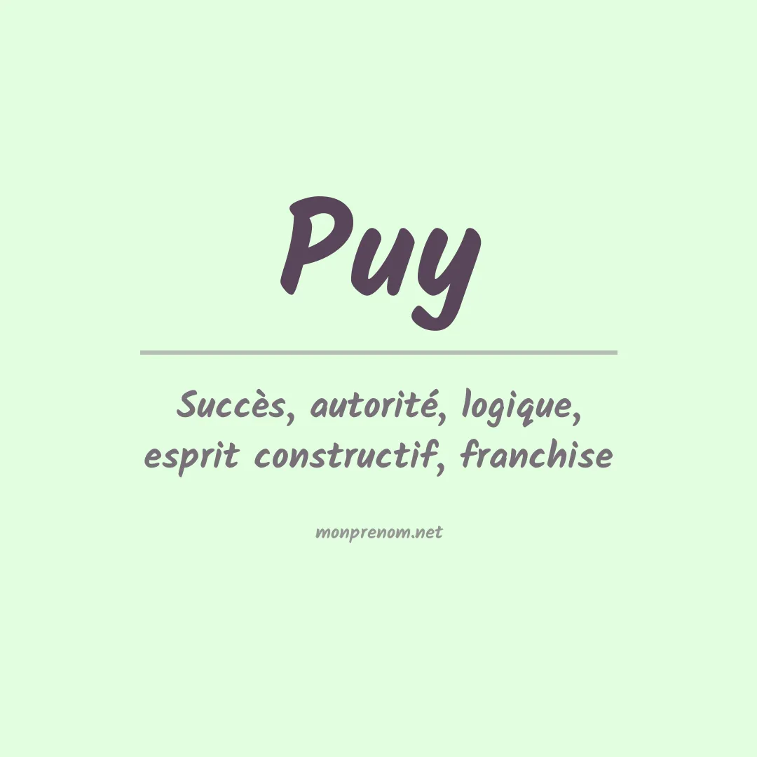Signification du Prénom Puy Signification du Prénom Puy