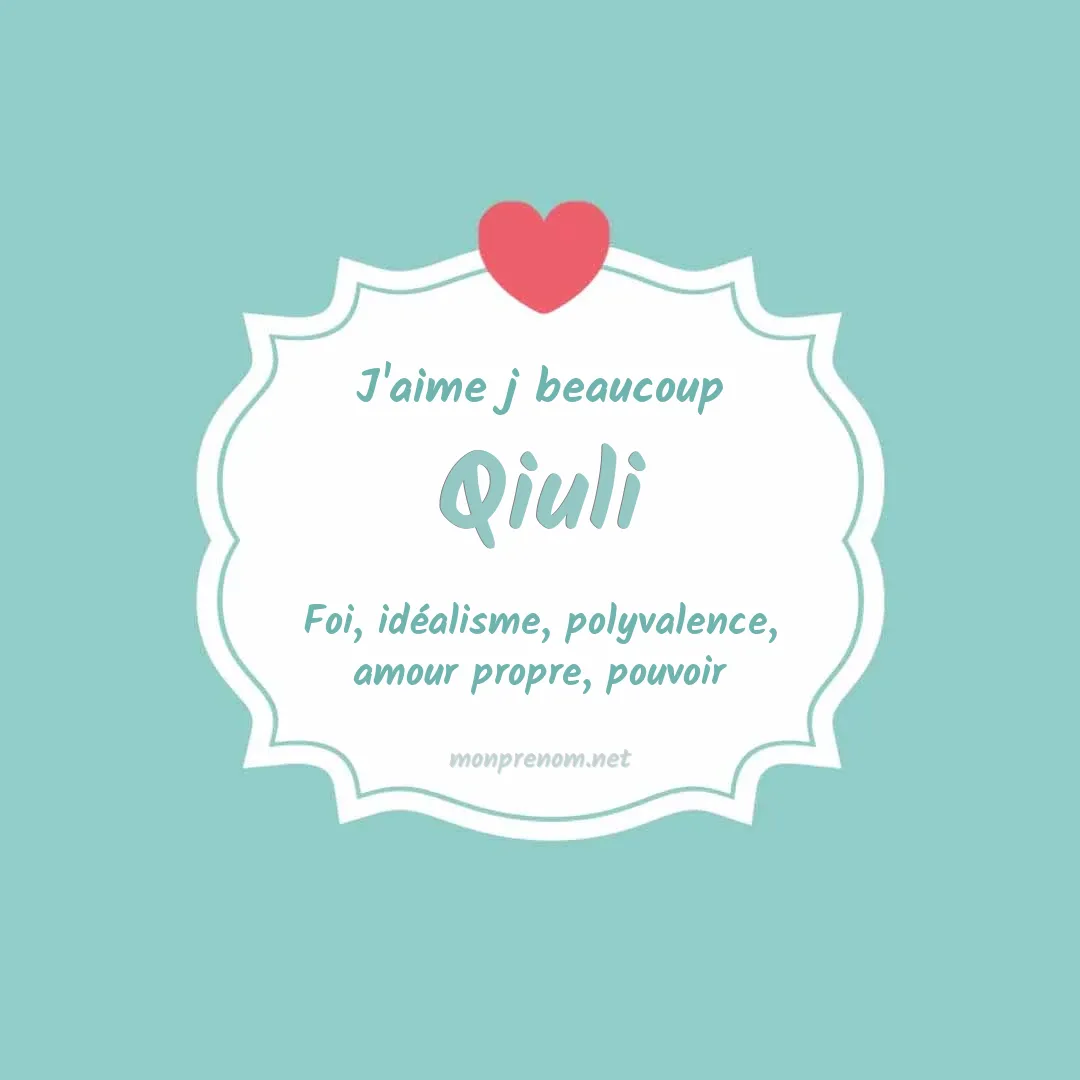 j'aime beaucoup Qiuli