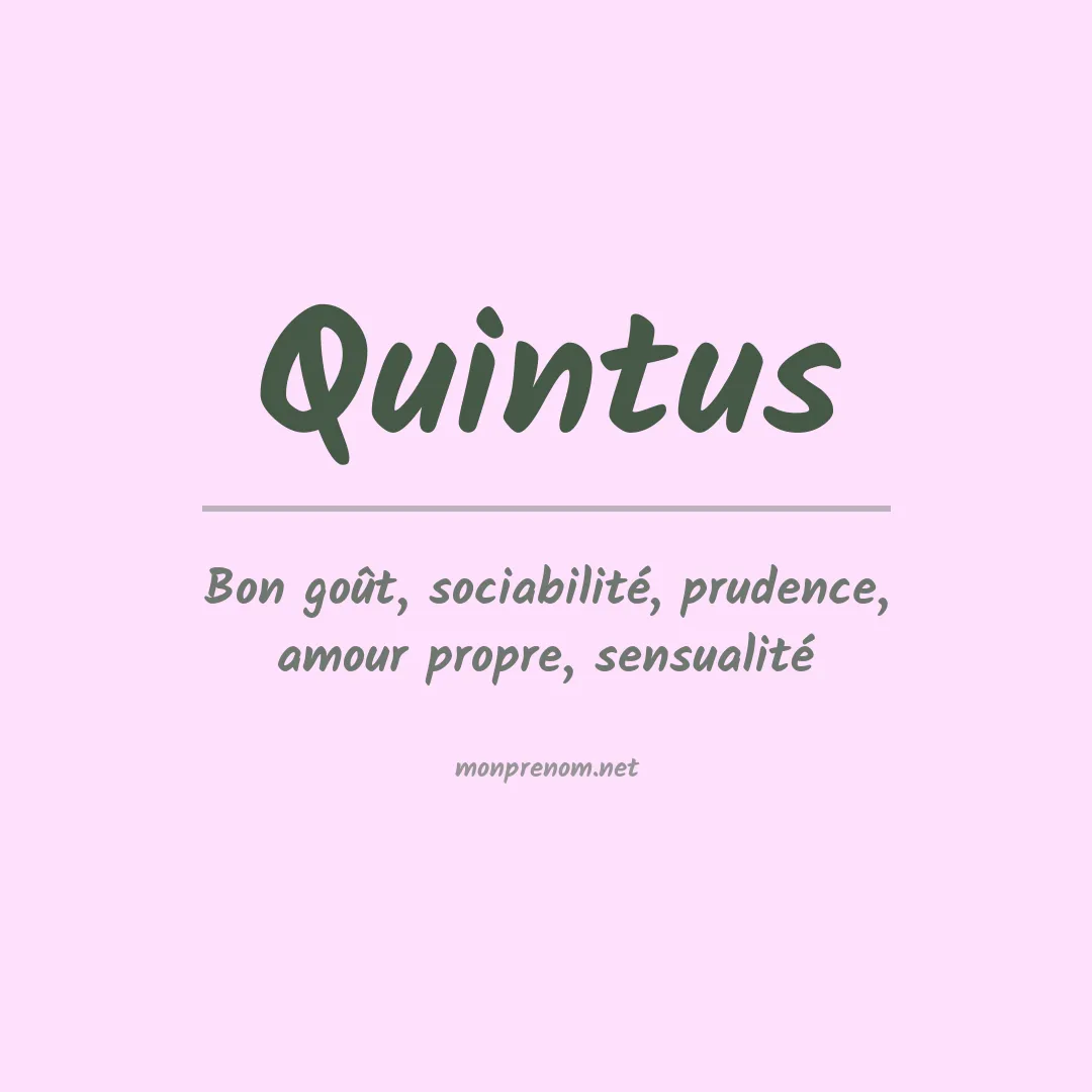Signification du Prénom Quintus