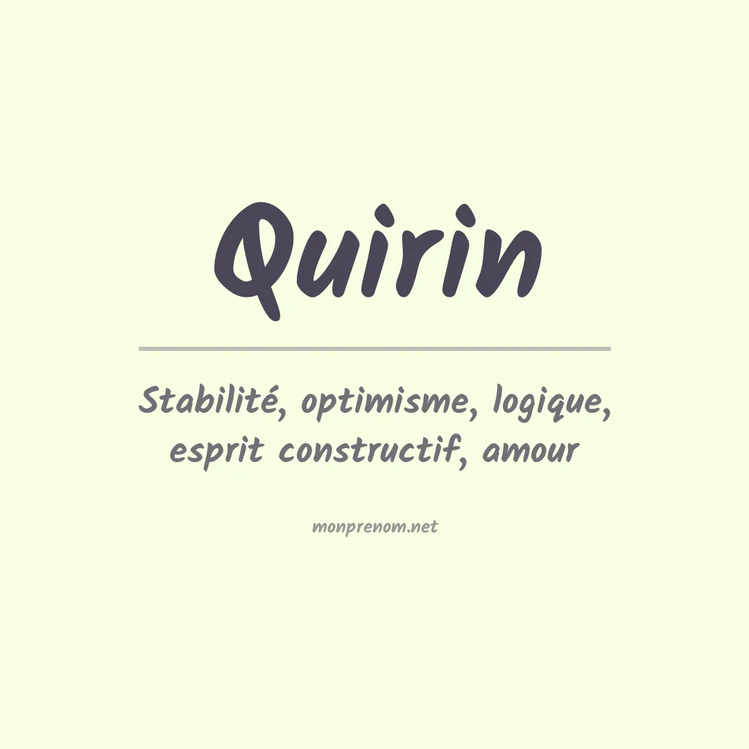 Signification du Prénom Quirin