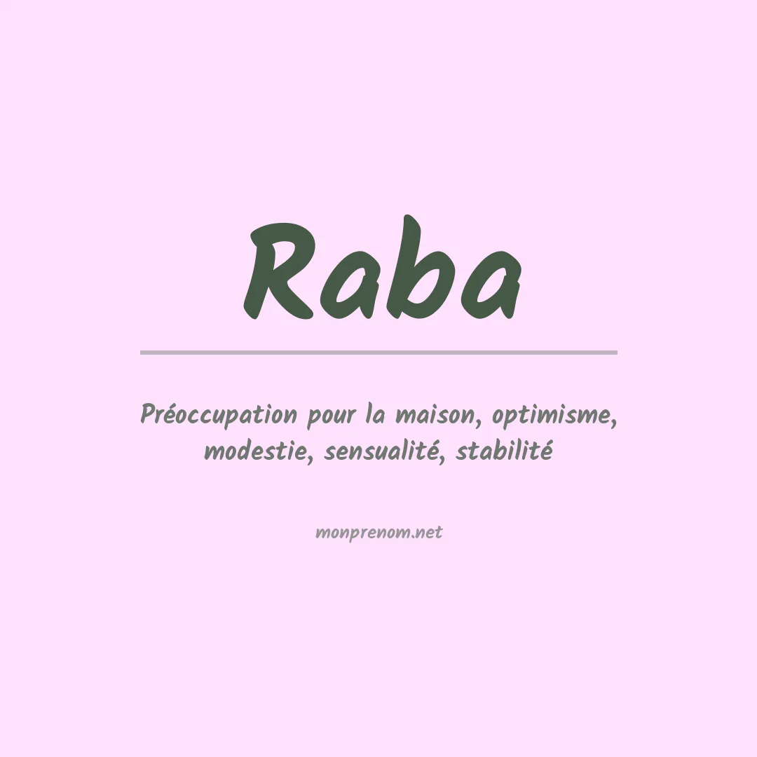 Signification du Prénom Raba