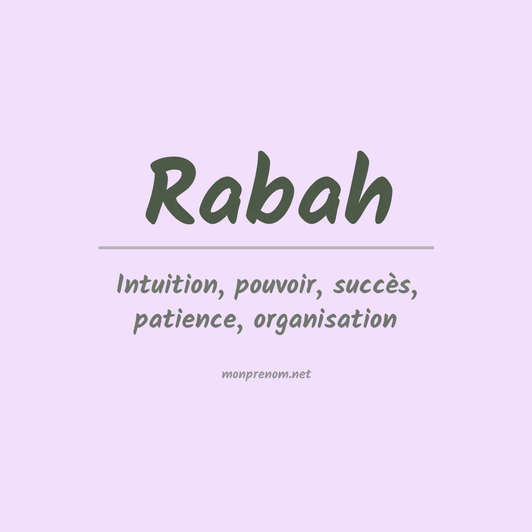 Signification du Pr nom Rabah