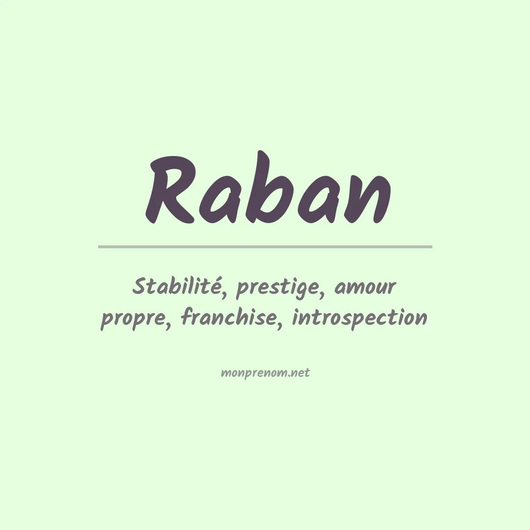 Signification du Prénom Raban