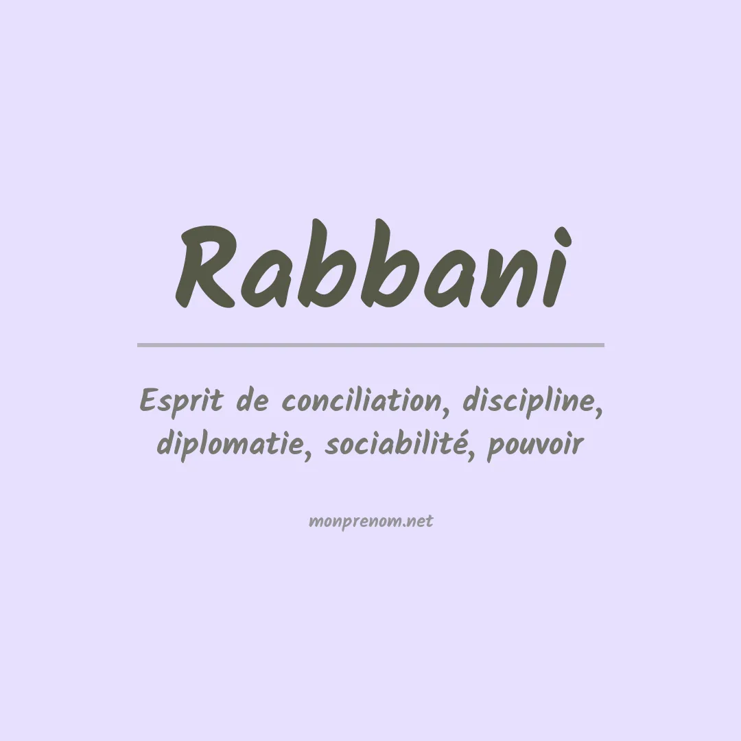 Signification du Prénom Rabbani