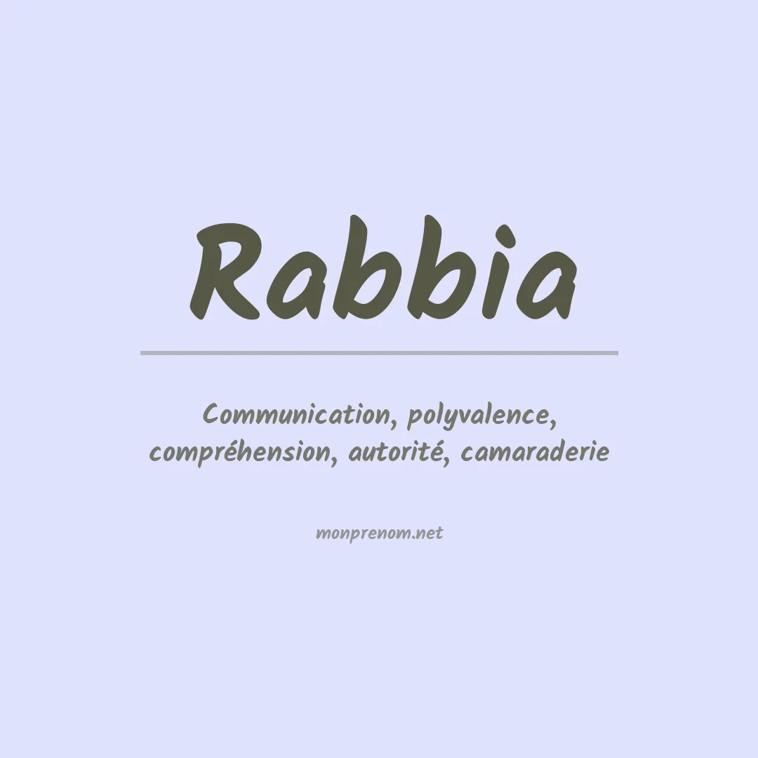 Signification du Prénom Rabbia Signification du Prénom Rabbia