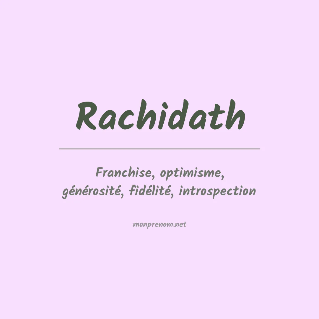 Signification du Prénom Rachidath Signification du Prénom Rachidath
