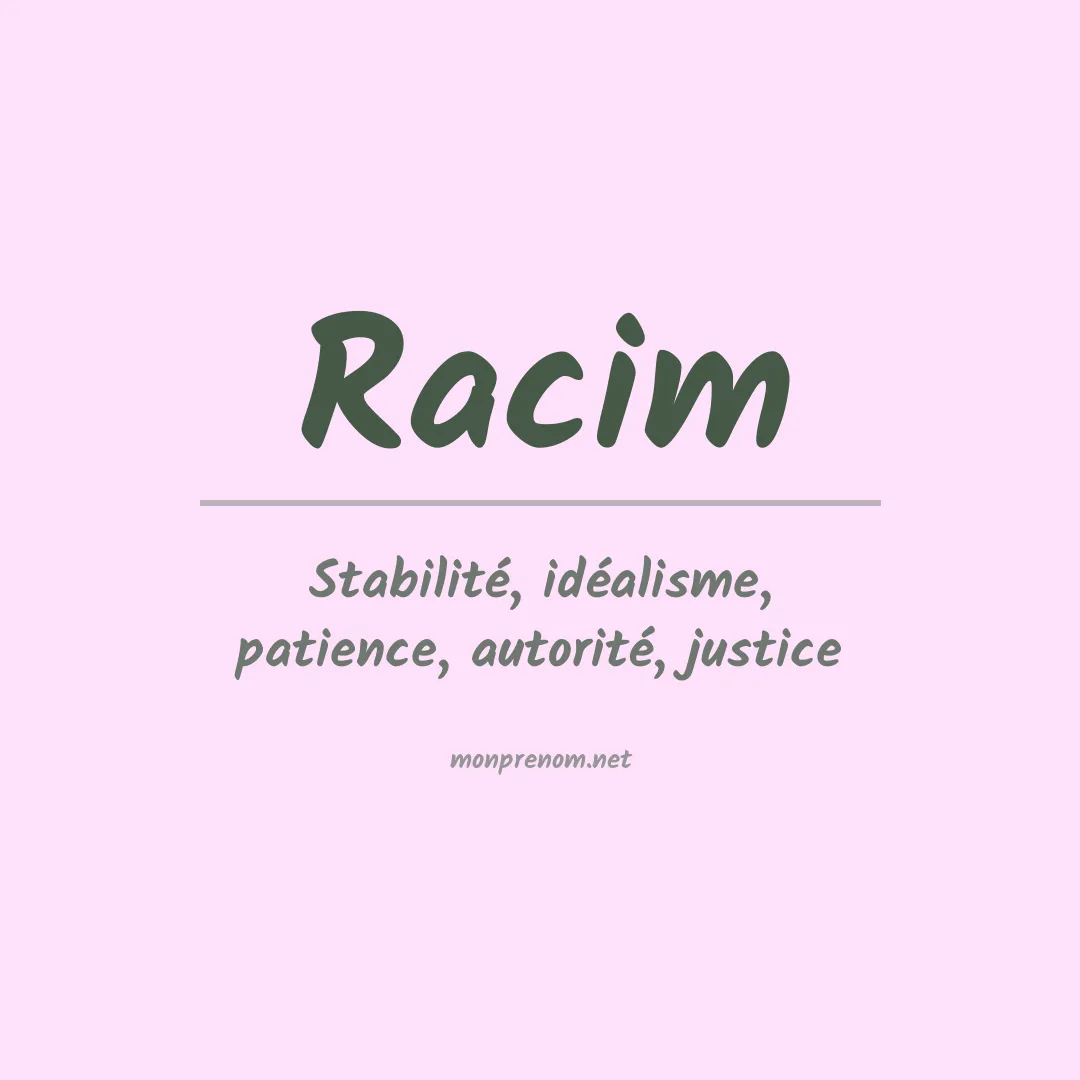 Signification du Prénom Racim Signification du Prénom Racim