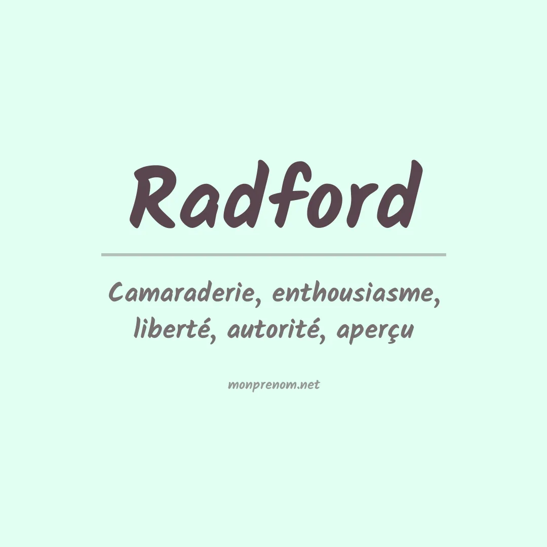 Signification du Prénom Radford