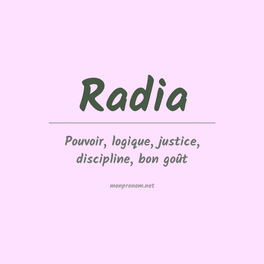 Signification du Prénom Radia Signification du Prénom Radia