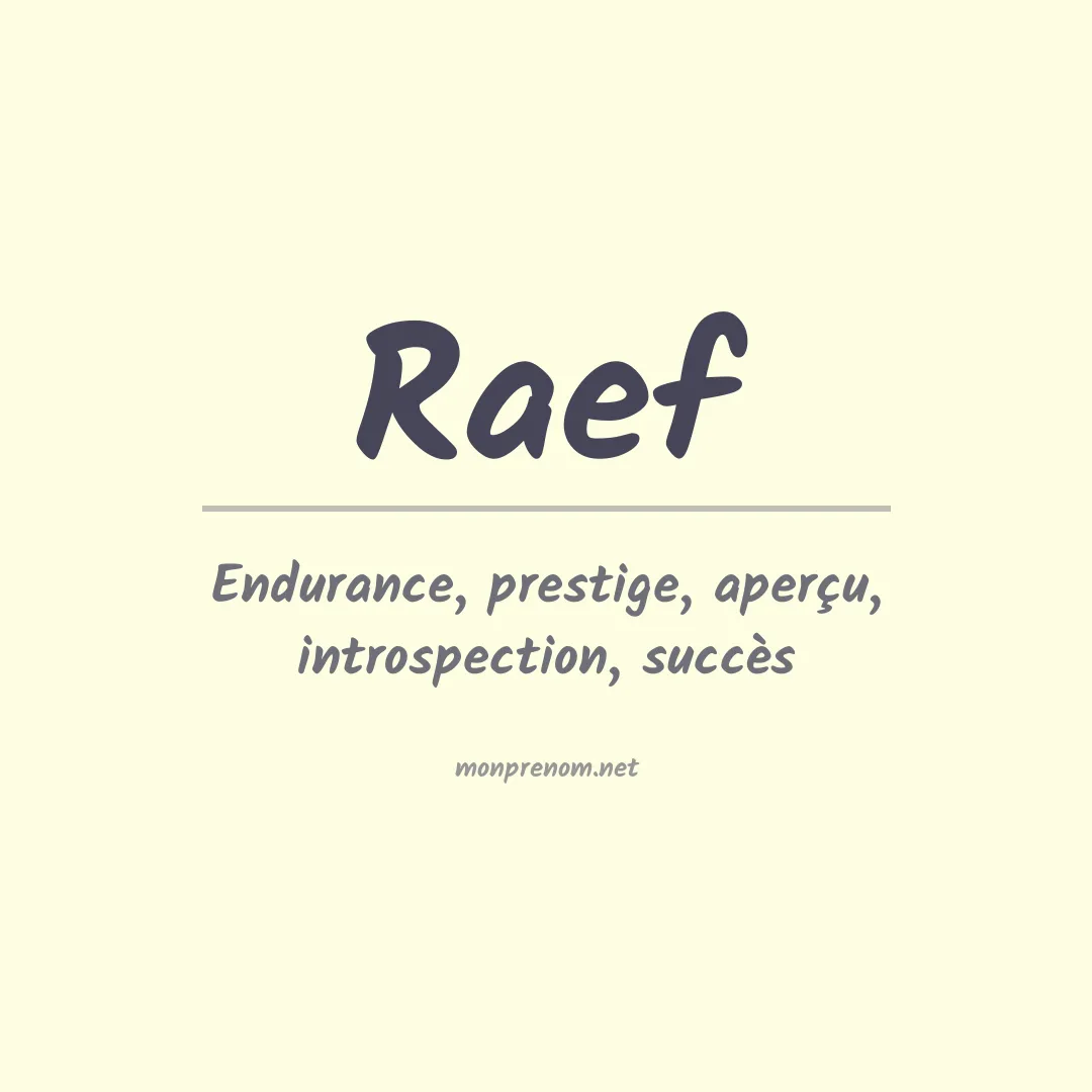 Signification du Prénom Raef